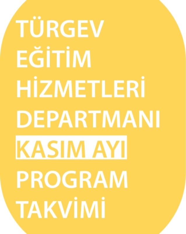 TÜRGEV Eğitim Kasım Ayı Takvim
