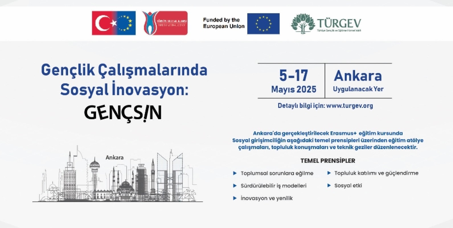 Gençlik Çalışmalarında Sosyal İnovasyon: GENÇSİN için Başvurular Başladı!